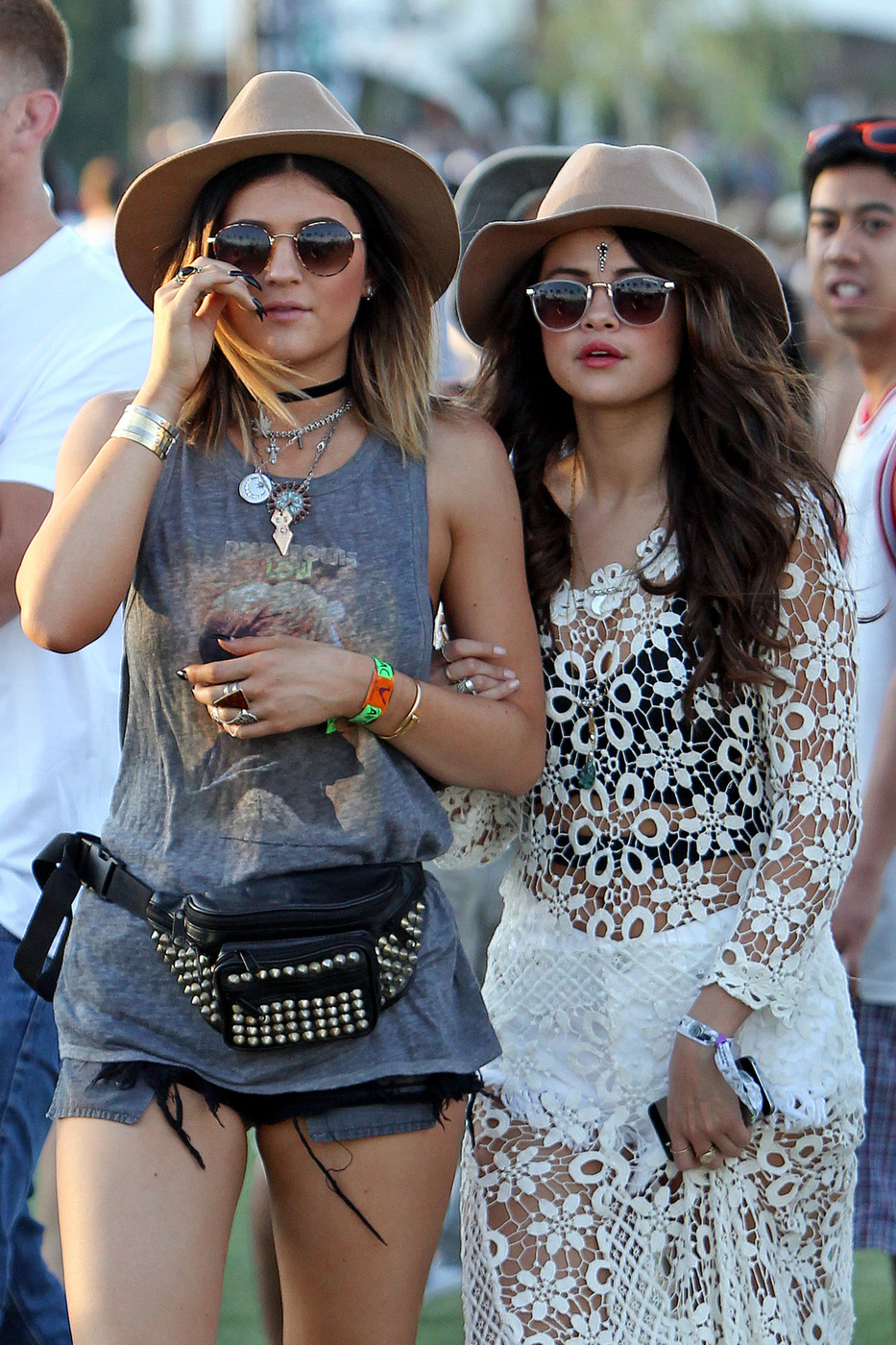 Selena Gomez is joined by Kendall and Kylie Jenner on day one of week one at The Coachella Music Festival in Indio