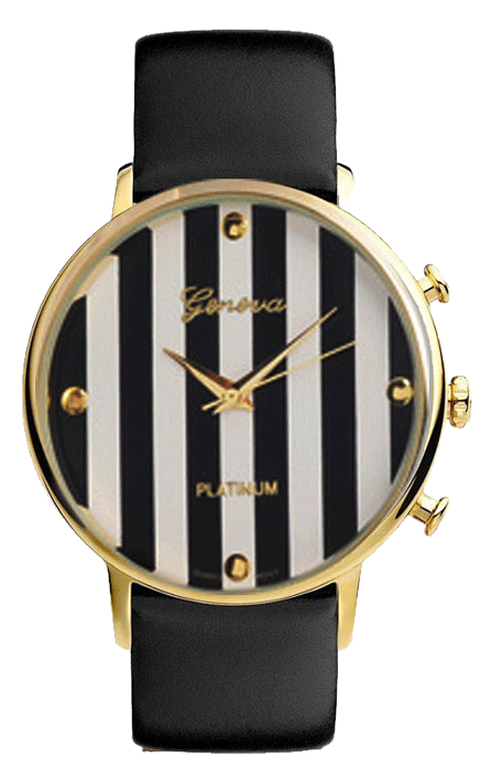 Monochrome Striped Watch 12867