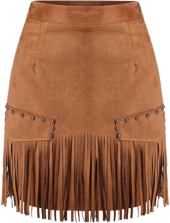 Tassel Bead Brown Skirt 11908